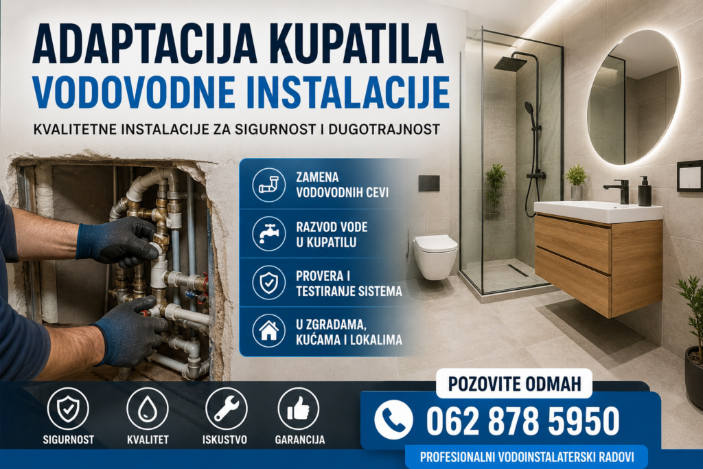 Adaptacija kupatila vodovodne instalacije